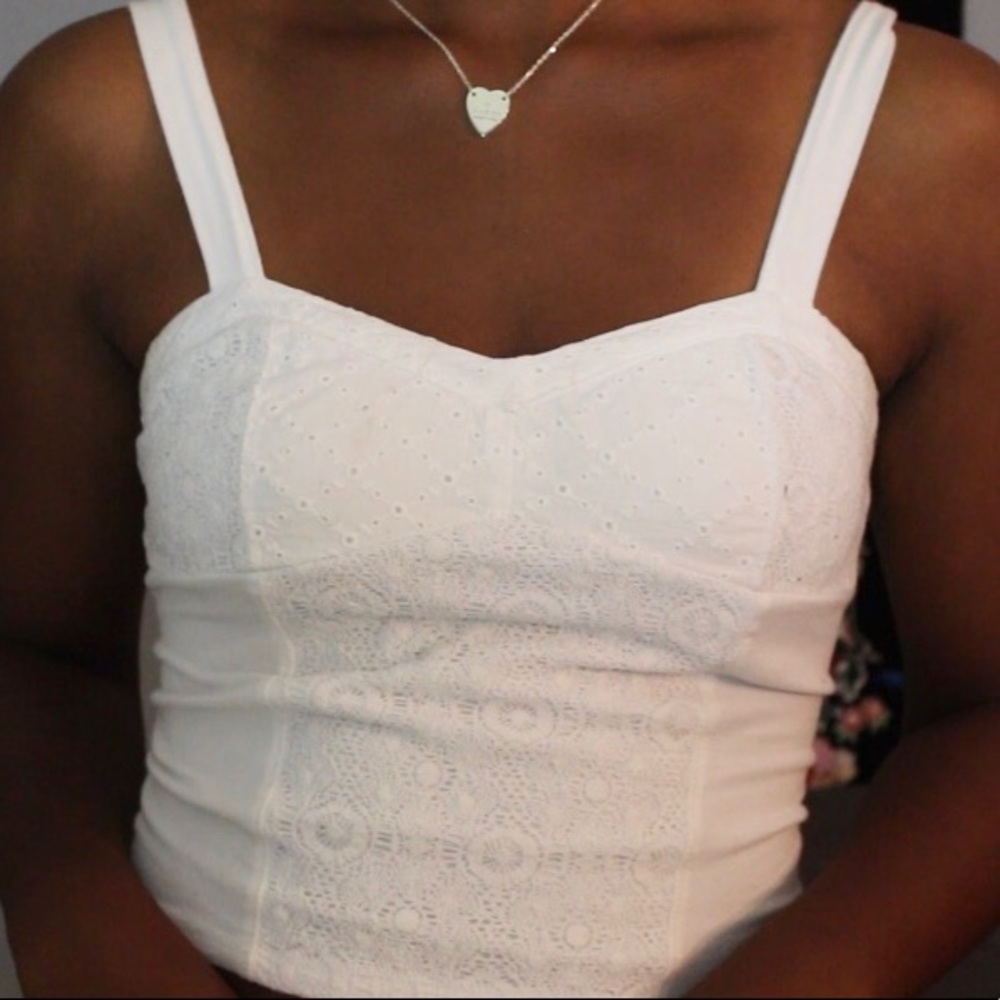 White Cropped Tank